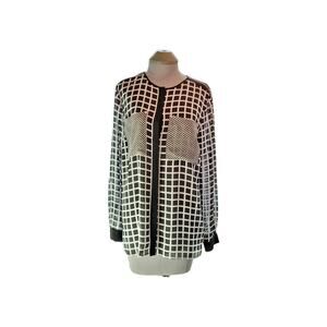 Michael Kors Size L Women's Long Sleeve Button Up Sheer Blouse
